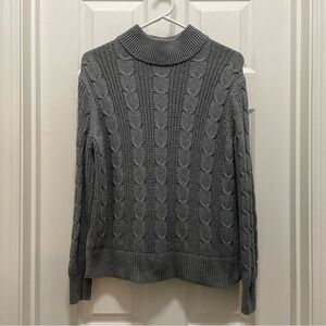 Gray Banana Republic Cable Knit Pullover Sweater